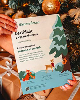 sázíme česko vánoční certifikát